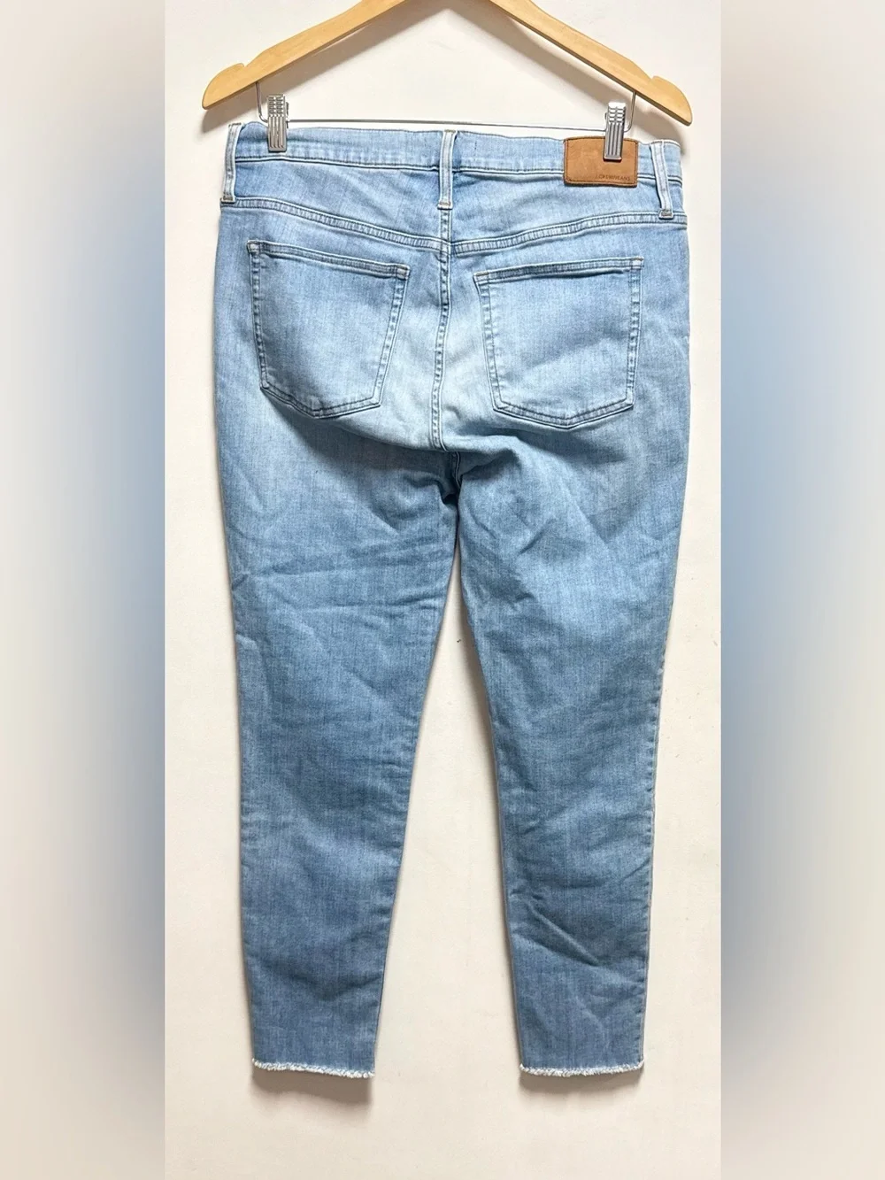 J Crew Women Jean 9” High Rise Toothpick Wash Stretch Button Fly Size 32